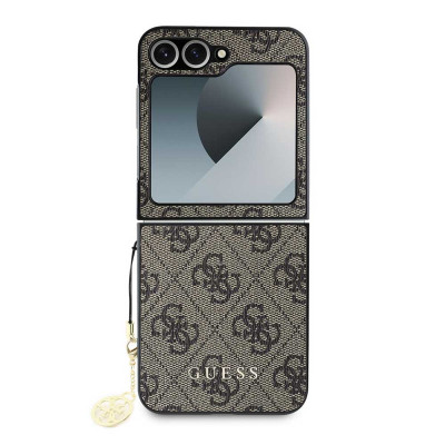Guess 4G Charm Hard Case Z Flip6/Flip7 FE, Brown