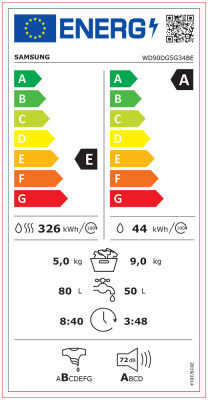 Úzká Pračka se sušičkou Samsung WD90DG5G34BELE