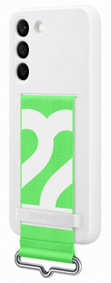 Samsung Silicone Cover with Strap S22, White