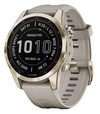 Garmin fenix 7S Sapphire Sol,Titan Gold/Sand