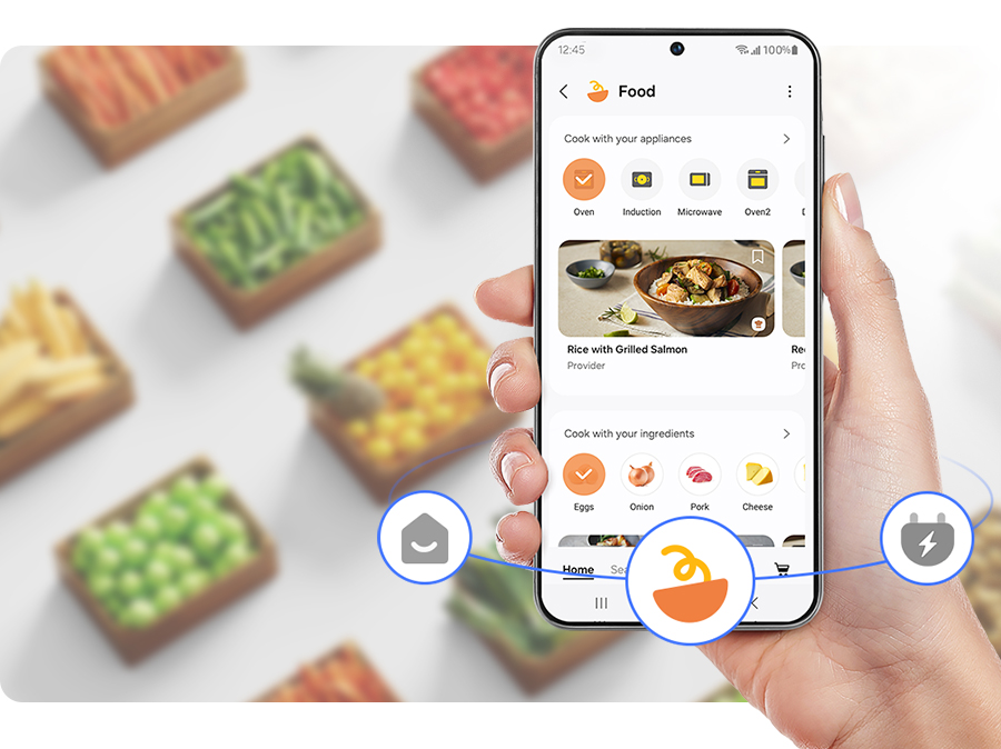 Americká chladnička Samsung RS70F65QDFEO aplikace SmartThings Food