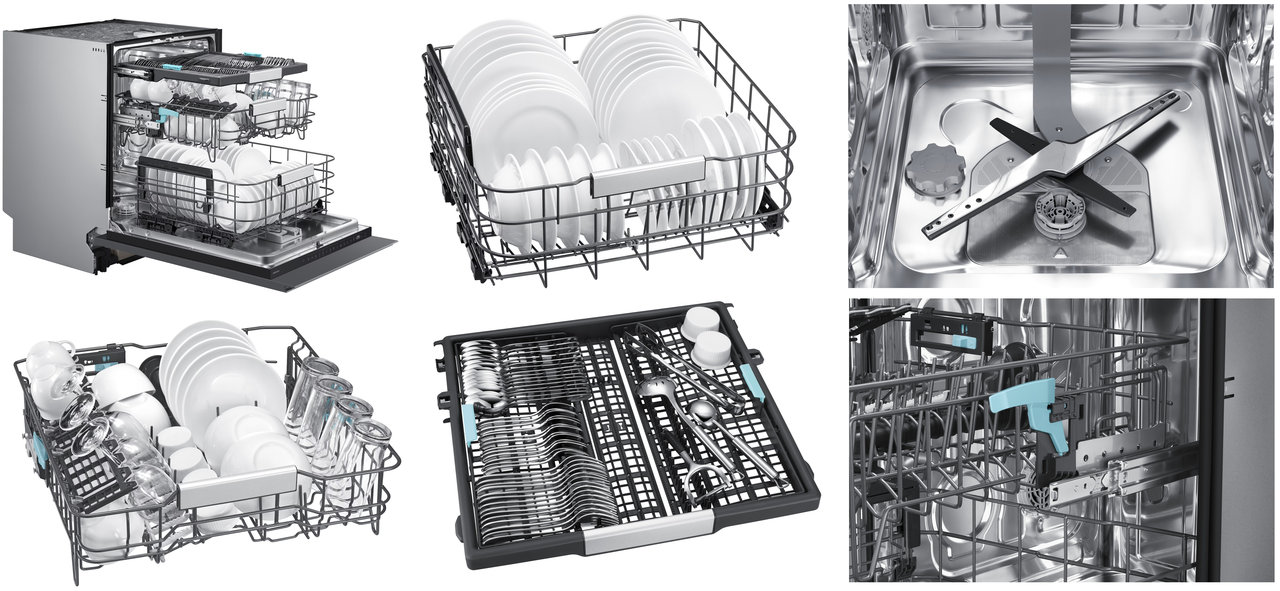 Vestavná myčka nádobí Samsung DW80H77WAI0U1 WaterJet Clean s AI Wash, 14 sad
